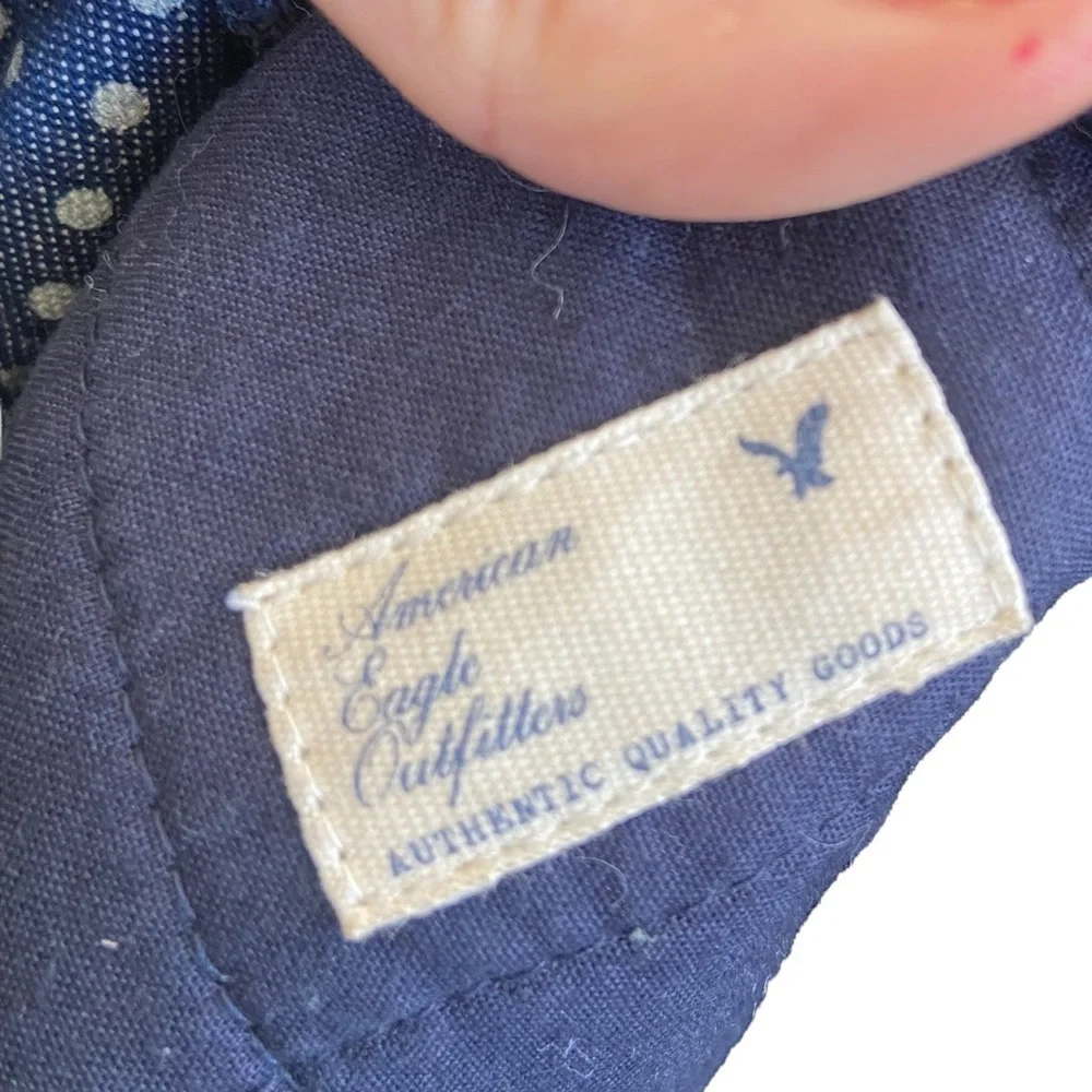 American Eagle Denim Tote Polka Dots Bag